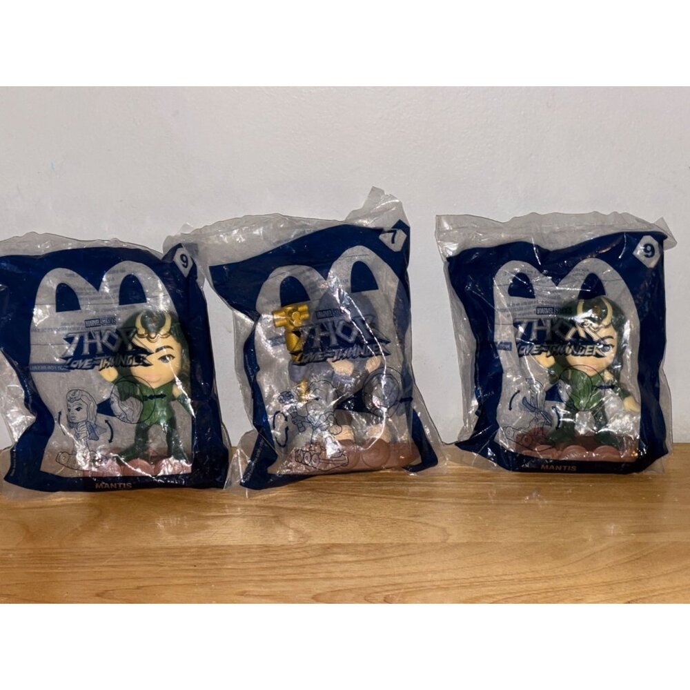 Set of 3 2022 THOR Love and Thunder McDonald’s Happy Meal Toys Korg Mantis